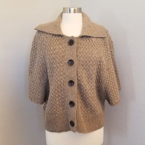 APT. 9 Tan Button Down Sweater Shawl Cardigan